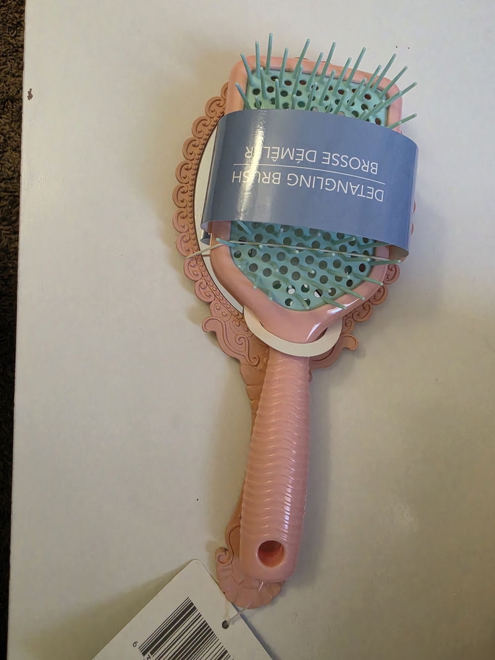 Detangling Paddle Brush And Mirror Set- Pink